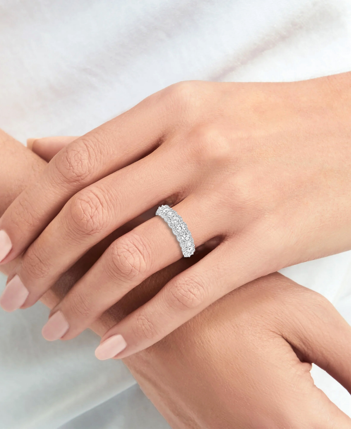 Forever Grown Diamonds Diamond Ring (1 ct. t.w.) in 14K Gold Plated Sterling Silver White Rhodium