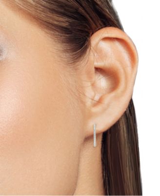 Lab-Grown Diamond Hoop Earrings (1 ct. t.w.) in Sterling Silver or 14k Gold Plated Sterling Silver 