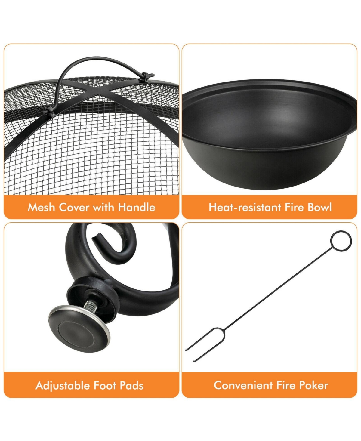 Mecale 35.5 Feet Patio Fire Pit Dining Table With Cooking Bbq Grate