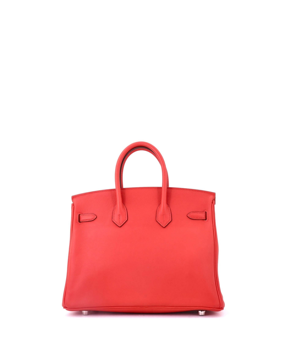 Pre-Owned HERMES Birkin 25 Handbag Red Swift with Palladium Hardware