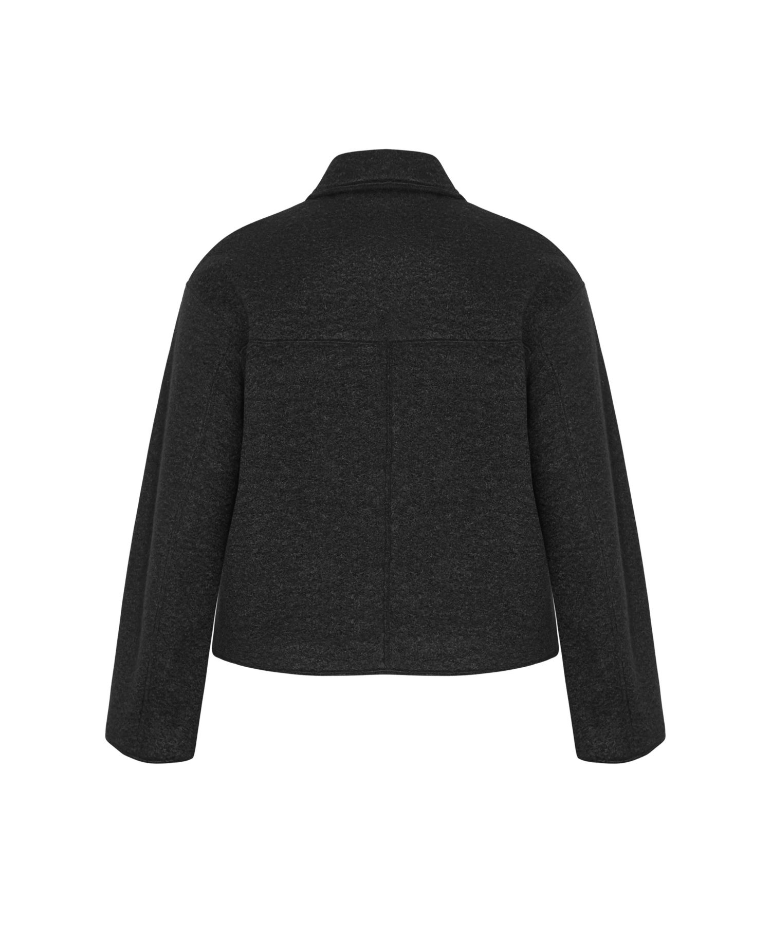 Plus Size Boucle Zip Front Jacket