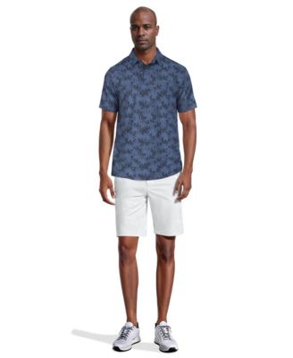Men's All-Over Geometric Palm Print Short-Sleeve Golf Polo Shirt