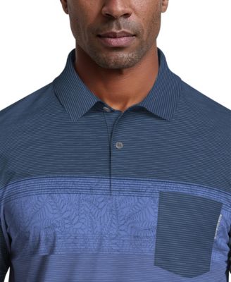 Men's Engineered Textured Color-Block Short-Sleeve Golf Polo Shirt