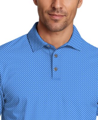 Men's Micro Geometric Print Short-Sleeve Golf Polo Shirt