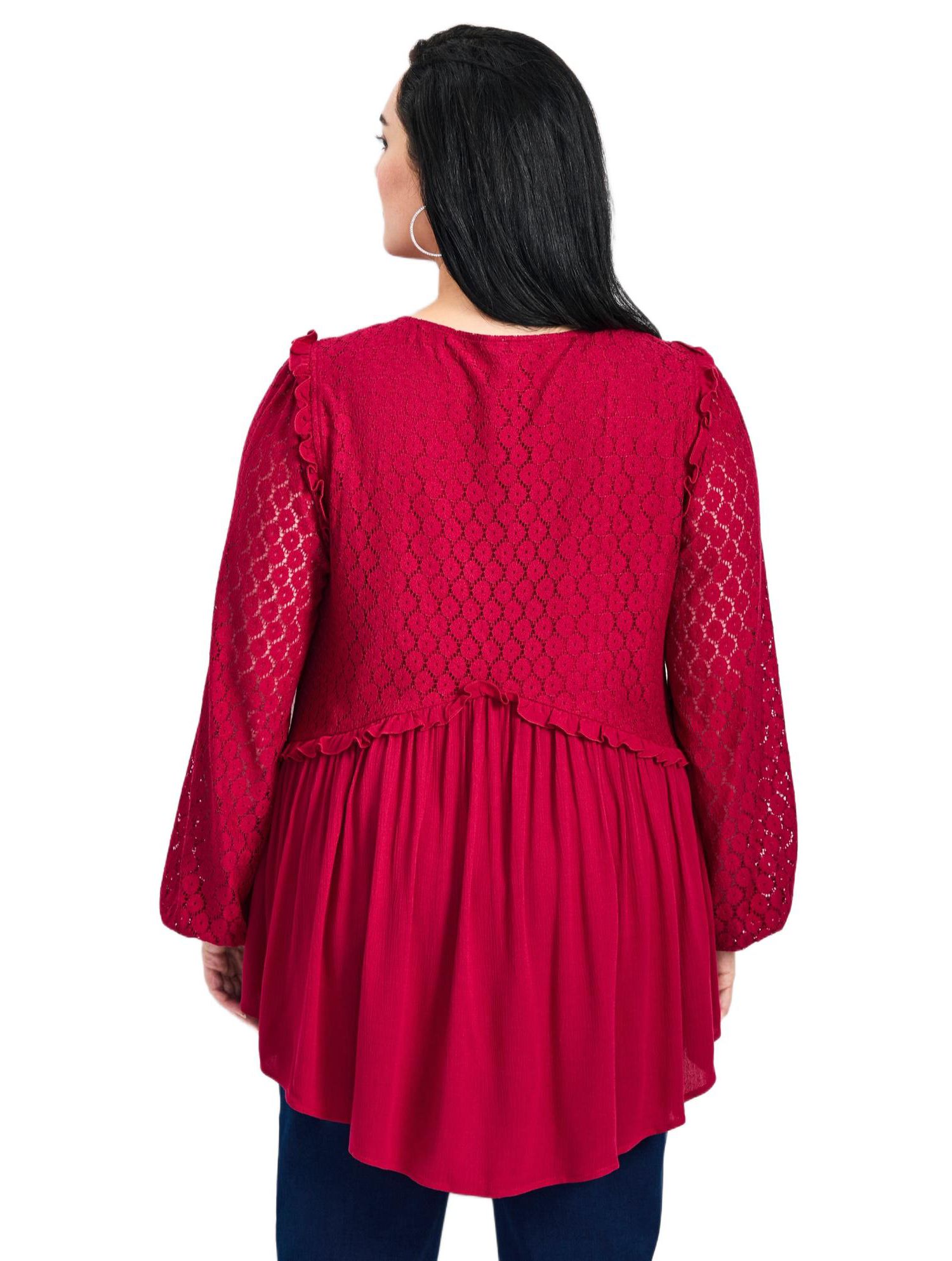 Women's Plus Size Haven Lace Yoke Top