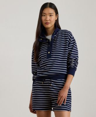 Lauren Ralph Lauren - Women's Striped Mock Neck Sweatshirt