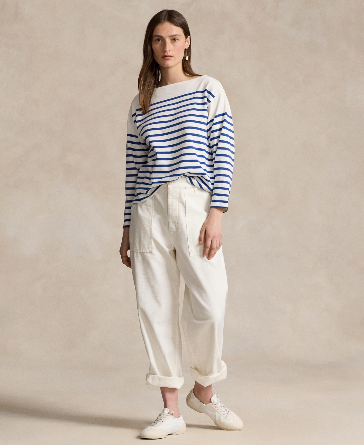 Polo Ralph Lauren Women's Striped Boat Neck Mariner T-Shirt