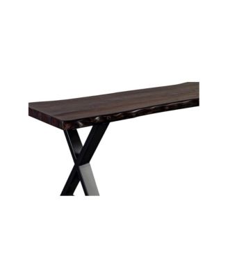 Manzanita Live Edge Solid Sheesham Wood Dining Bench, Gray