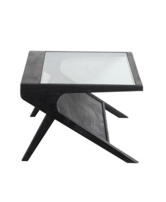 Canberra Solid Mango Wood Coffee Table, Black