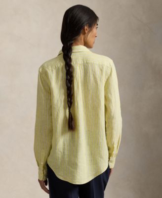 Women's Classic Fit Striped Linen Shirt