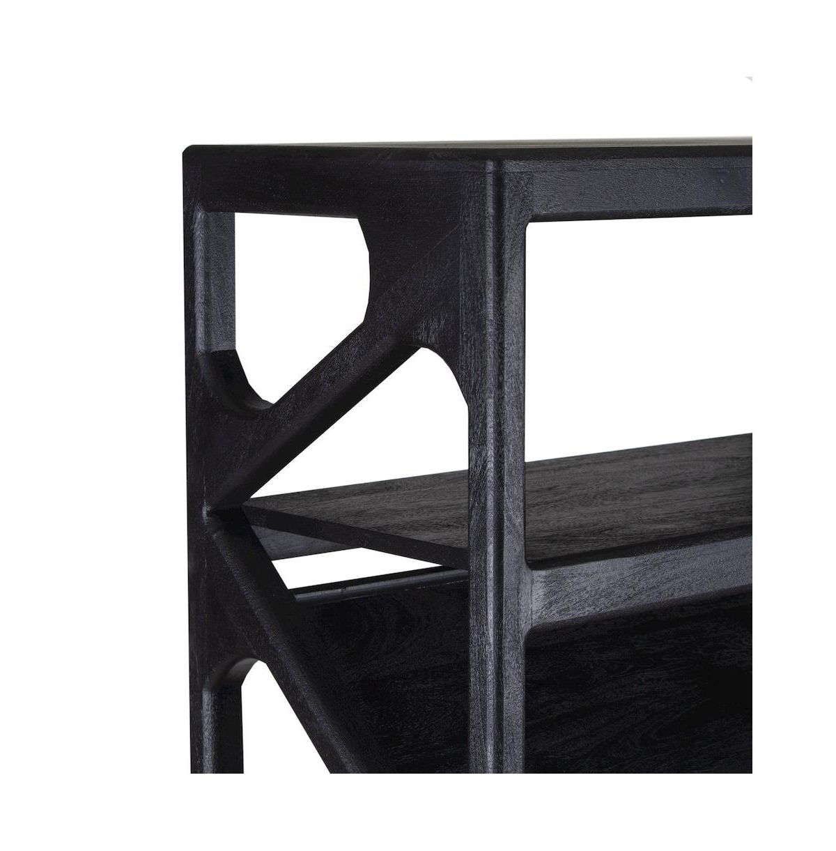 Canberra Solid Mango Wood Bookcase, Black