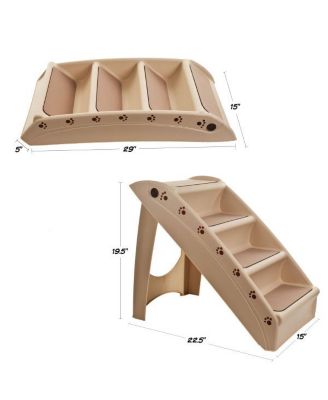 Pet Adobe Foldable 4-Step Nonslip Pet Stairs, Tan