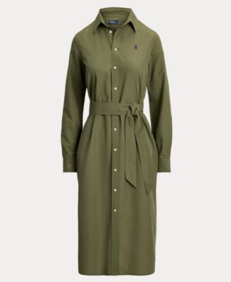 Women's Long-Sleeve Belted Shirtdress