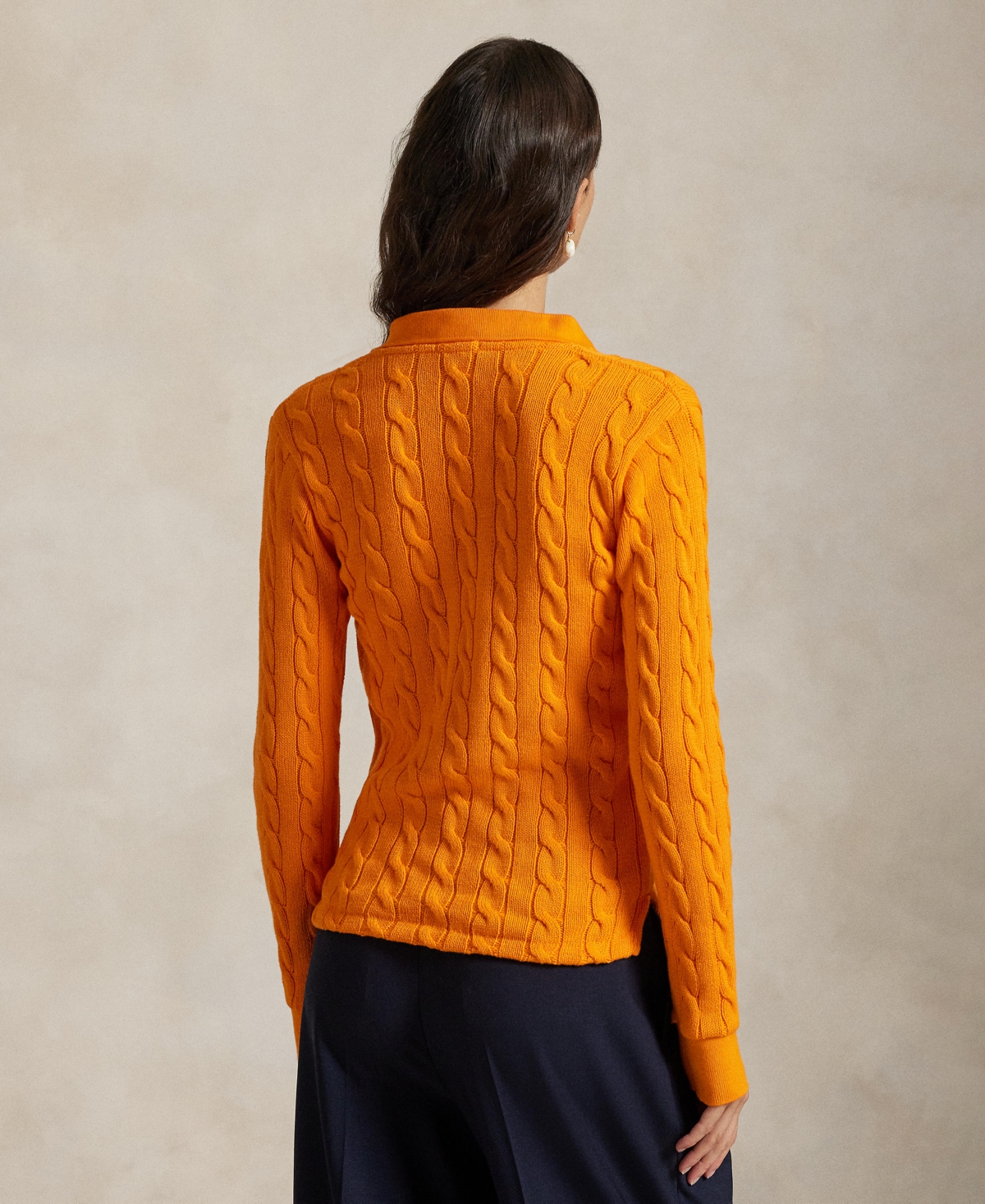 Polo Ralph Lauren Women's Cable-knit Polo Sweater In Orange