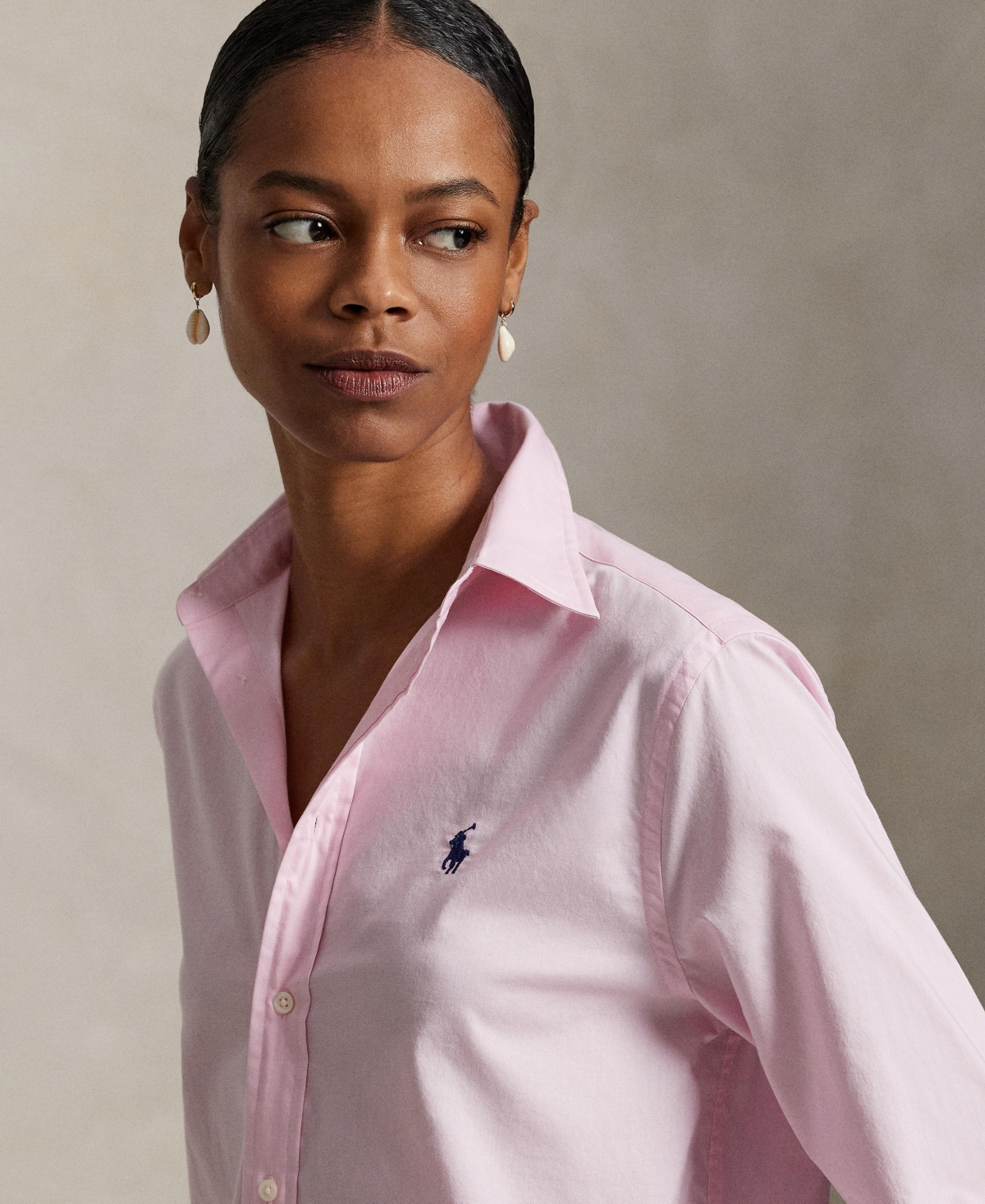 Polo Ralph Lauren Women's Classic-fit Cotton Twill Shirt In Pink