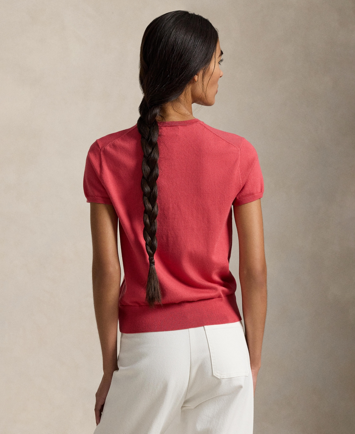 Polo Ralph Lauren Women's Short-sleeve Crewneck Sweater In Red