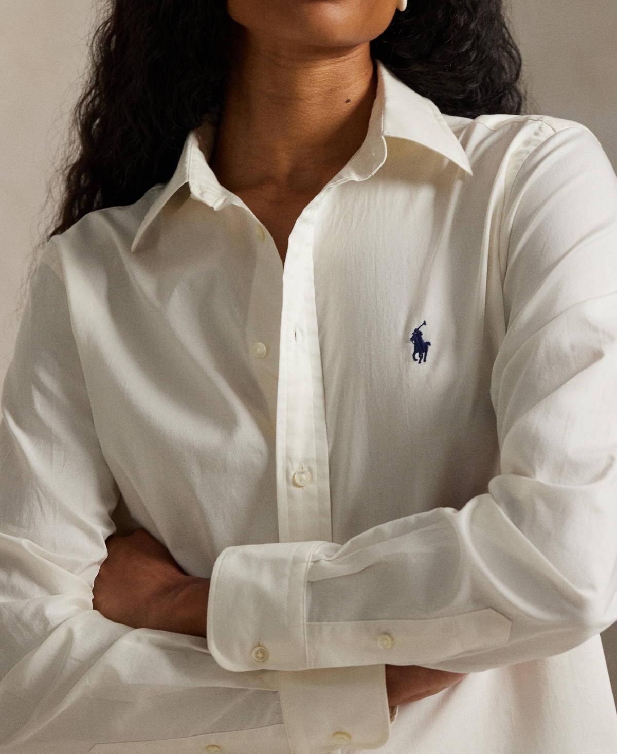 Polo Ralph Lauren Women's Classic-fit Cotton Twill Shirt In White