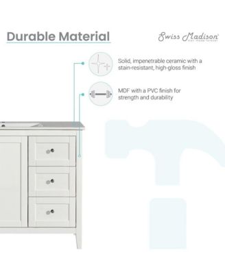 Cannes 48 Single, Two Doors, Three Drawers, Bathroom Vanity