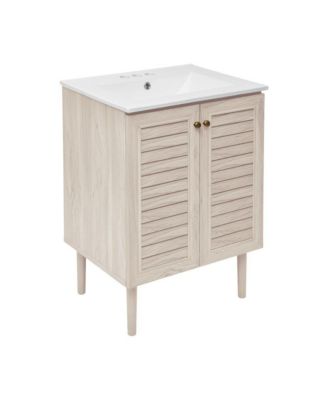 24" MDF  3-Hole Centerset Sink Top Freestanding Bathroom Vanity