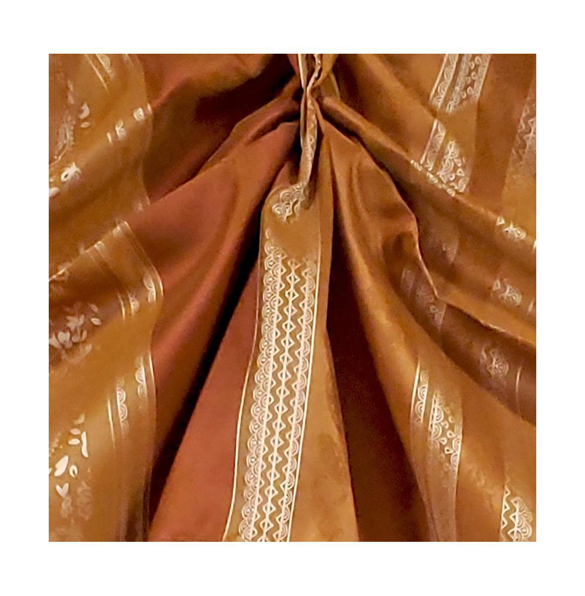 Rlf Home Nikoleta Celebration Valance Hand Pleated Tabs Elegant Window Treatment Valance 36" x 18" Gold