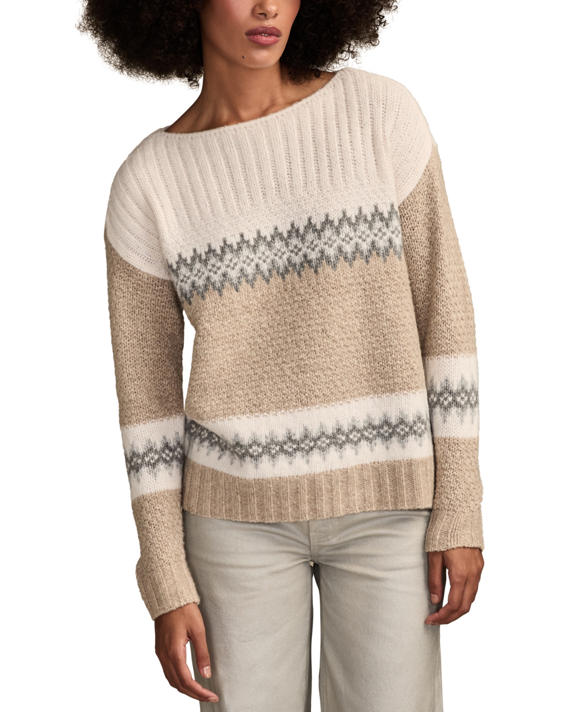 Lucky Brand Women's Fair Isle Long-Sleeve Sweater