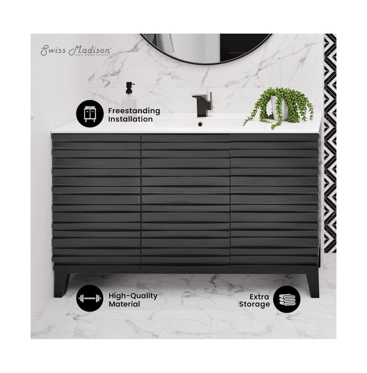 Swiss Madison Cascade 48" Bathroom Vanity in Black