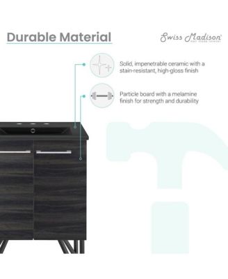 Annecy 24 in. MDF Bathroom Vanity With 3-Hole Ceramic Sink Top