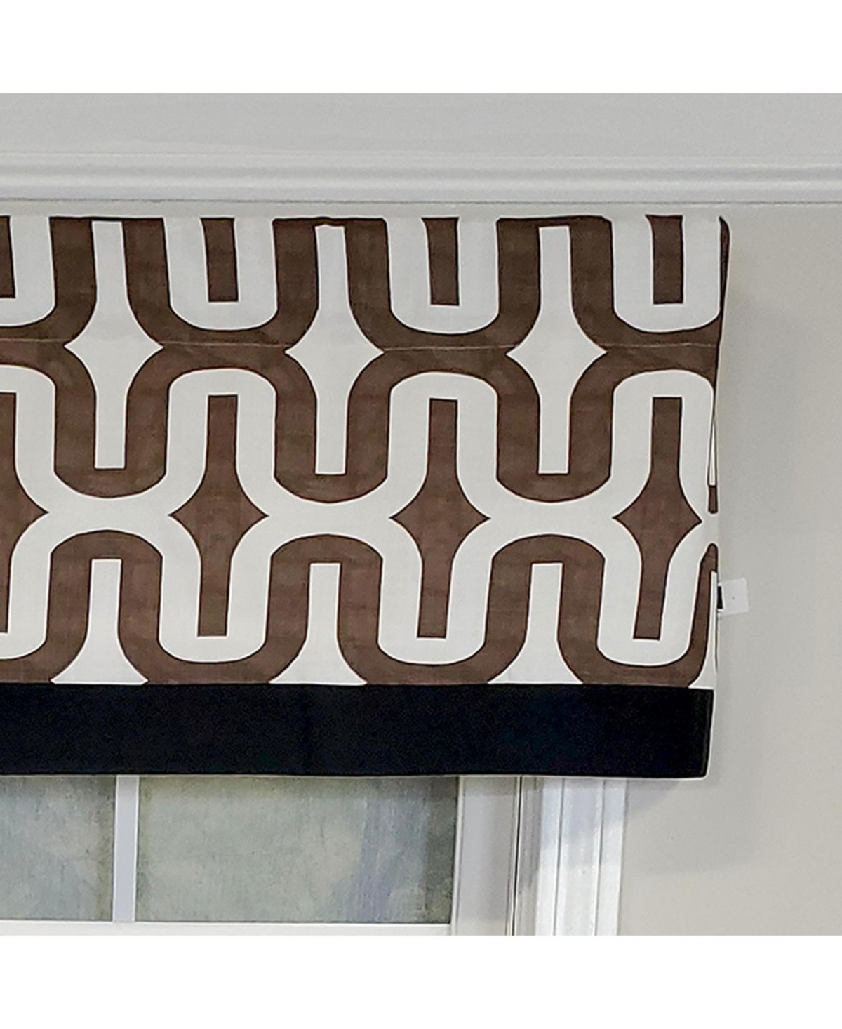 Rlf Home Embrace Banded 100% Cotton with Fully Lined 3" Rod Pocket Valnance for Windows 50" x 15" Brown