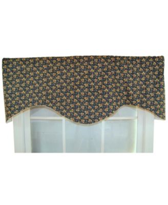 Fenia Cornice 100% Cotton with Fully Lined 3" Rod Pocket Valnance for Windows 50" x 17" Blue