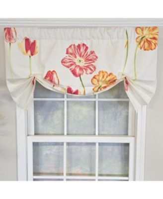 100% Cotton La Tulipe Butterfly With Poly/Cotton lining Rod Pocket Valance 50" x 16" White
