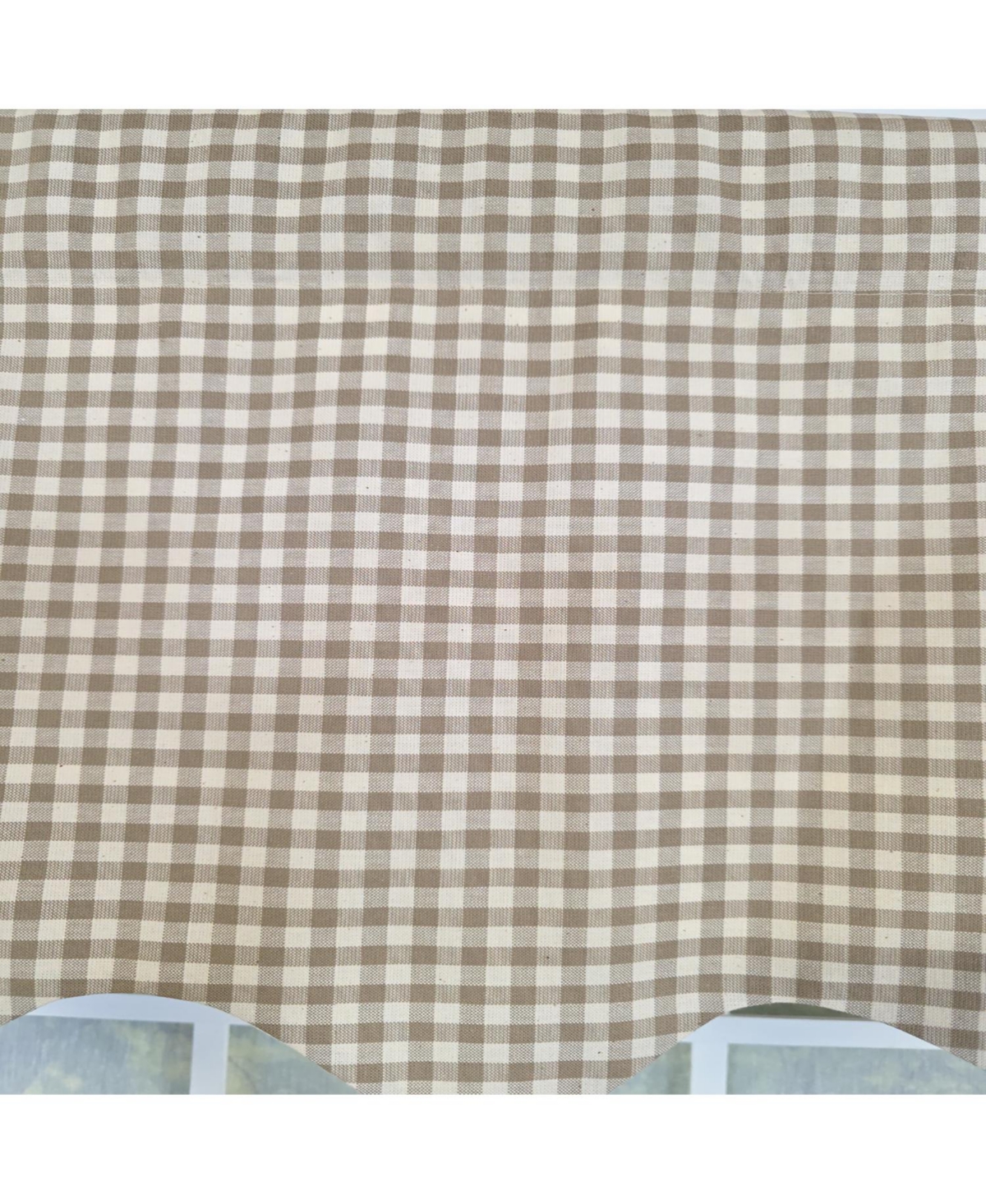 Rlf Home 100% Cotton Gingham Regal With Poly/Cotton Ivory lining Rod Pocket Valance 50" x 15" Tan