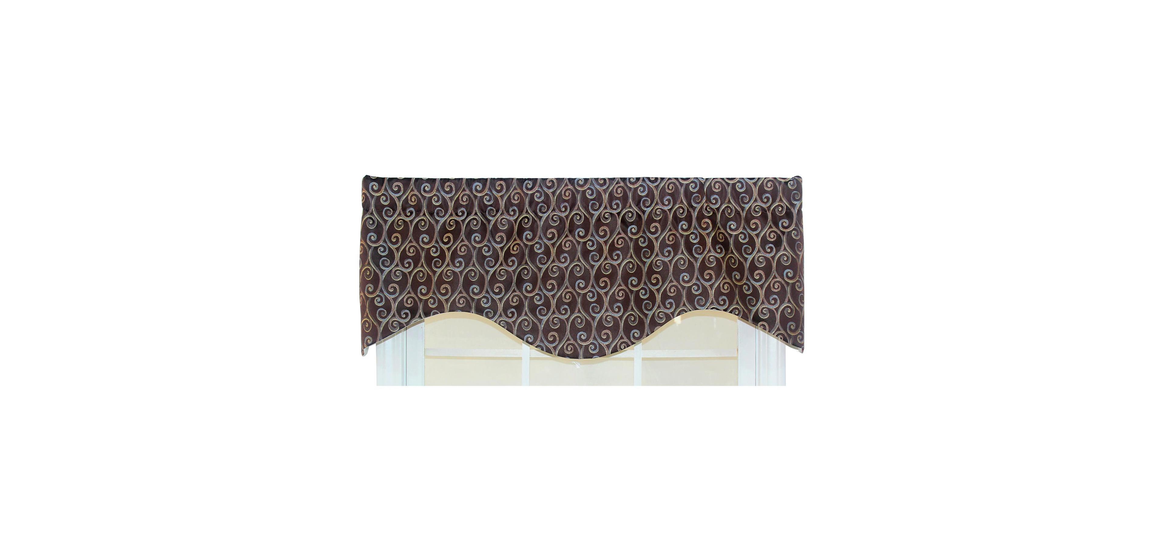 Rlf Home Twine Cornice 100% Cotton with Fully Lined 3" Rod Pocket Valnance for Windows 50" x 17"