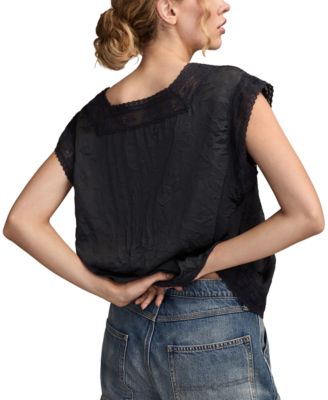 Women's Lace Dolman Sleeve Top