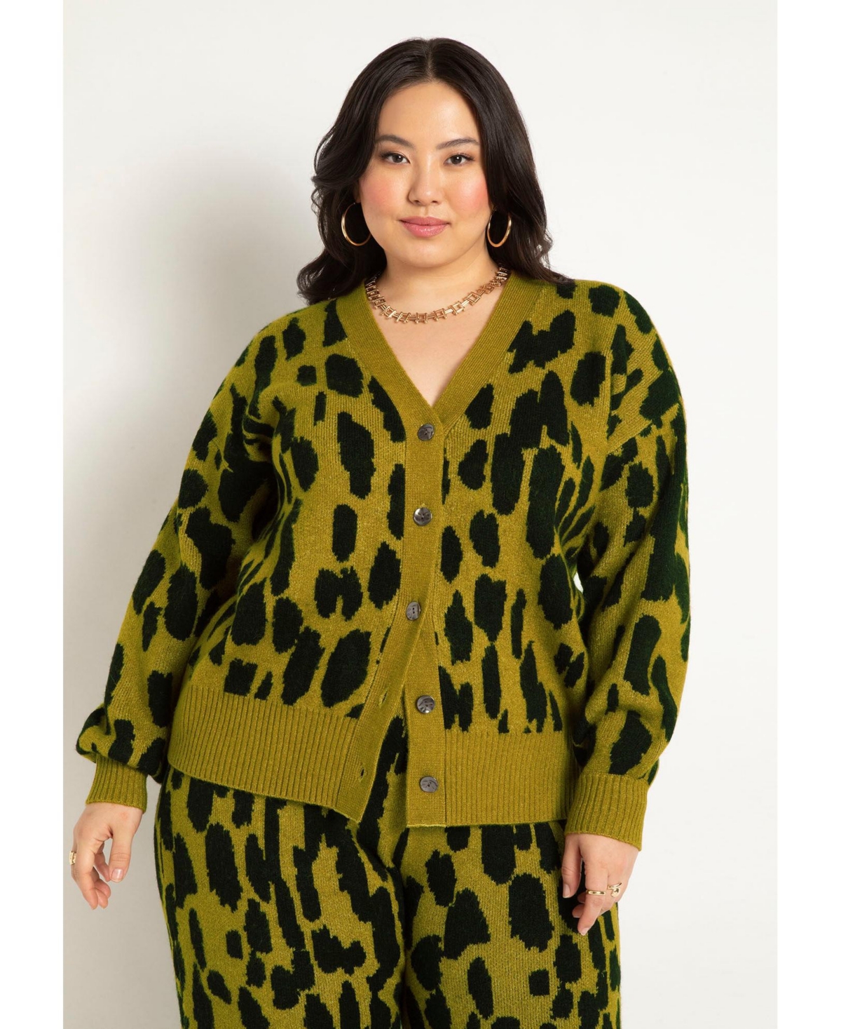 Eloquii Women's Printed Longline Cardigan