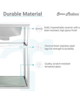 Pierre 30 Single, Open Shelf, Chrome Metal Frame Bathroom Vanity