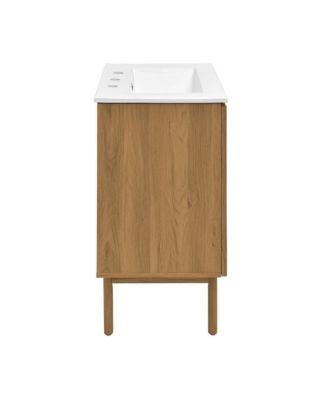 24" Freestanding Bathroom Vanity in Golden Oak with 3-Hole Centerset Sink Top