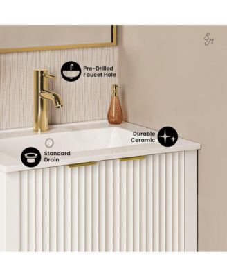 Bastille 24" Freestanding Bathroom Vanity in White with Sink Top