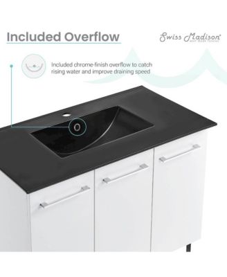 Annecy 36 in. Bathroom Vanity With Ceramic Sink Top