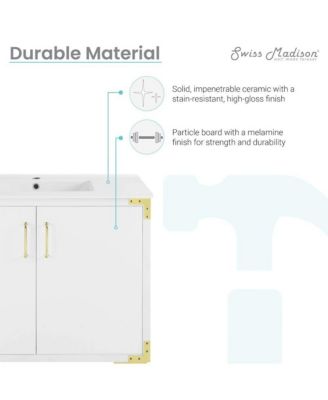 36" MDF Voltaire Freestanding Bathroom Vanity with Sink Top