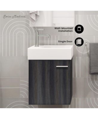 Colmer 18 Single, Black Walnut, One Cabinet, Bathroom Vanity