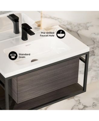 Claire 30" Wall-Mounted Bathroom Vanity with Sink Top