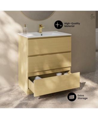 30" MDF Liberte Freestanding Bathroom Vanity With Sink Top