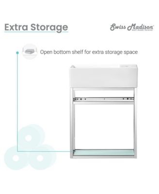 Pierre 19.5 Single, Open Shelf, Chrome Metal Frame Bathroom Vanity