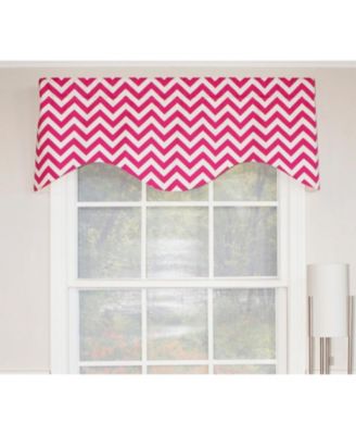 Zig Zag Cornice  100% Cotton with Fully Lined 3" Rod Pocket Valnance for Windows 50" x 17" Lipstick