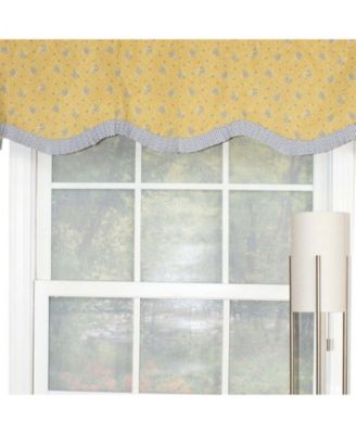 Freida Ruffled Provance 100% Cotton with Fully Lined 3" Rod Pocket Valnance for Windows 50" x 15" Cornflower