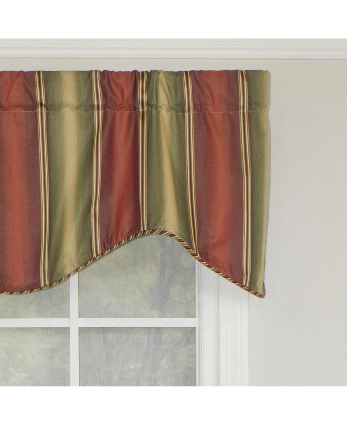 Rlf Home Meri Weather Corded Cornice 100% Cotton with Fully Lined 3" Rod Pocket Valnance for Windows 50" x 17" Garden