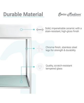 Pierre 40 Single, Freestanding, Open Shelf, Chrome Metal Frame Bathroom Vanity