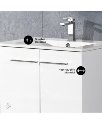 Annecy 24" Freestanding Bathroom Vanity in White with Sink Top