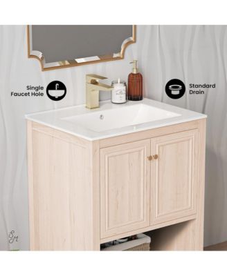 Chateau 24" Freestanding Bathroom Vanity in White Oak with Sink Top