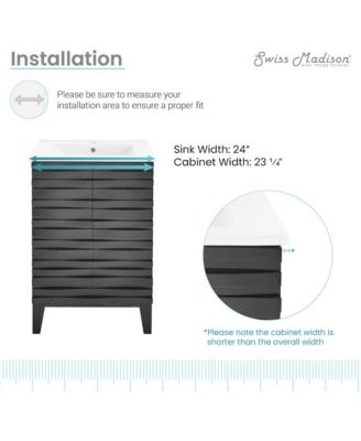 24" MDF Two Soft Closing Doors Cascade Bathroom Vanity